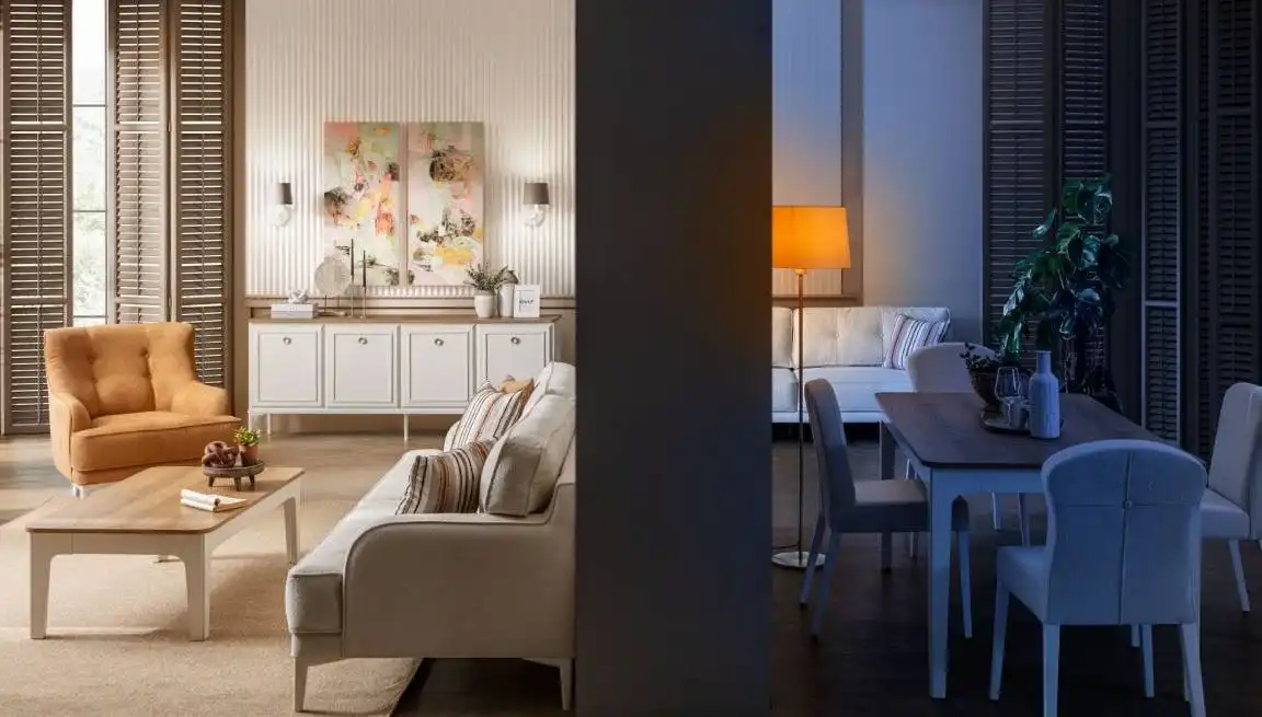 Modern Country Yemek Odası görünüm 2